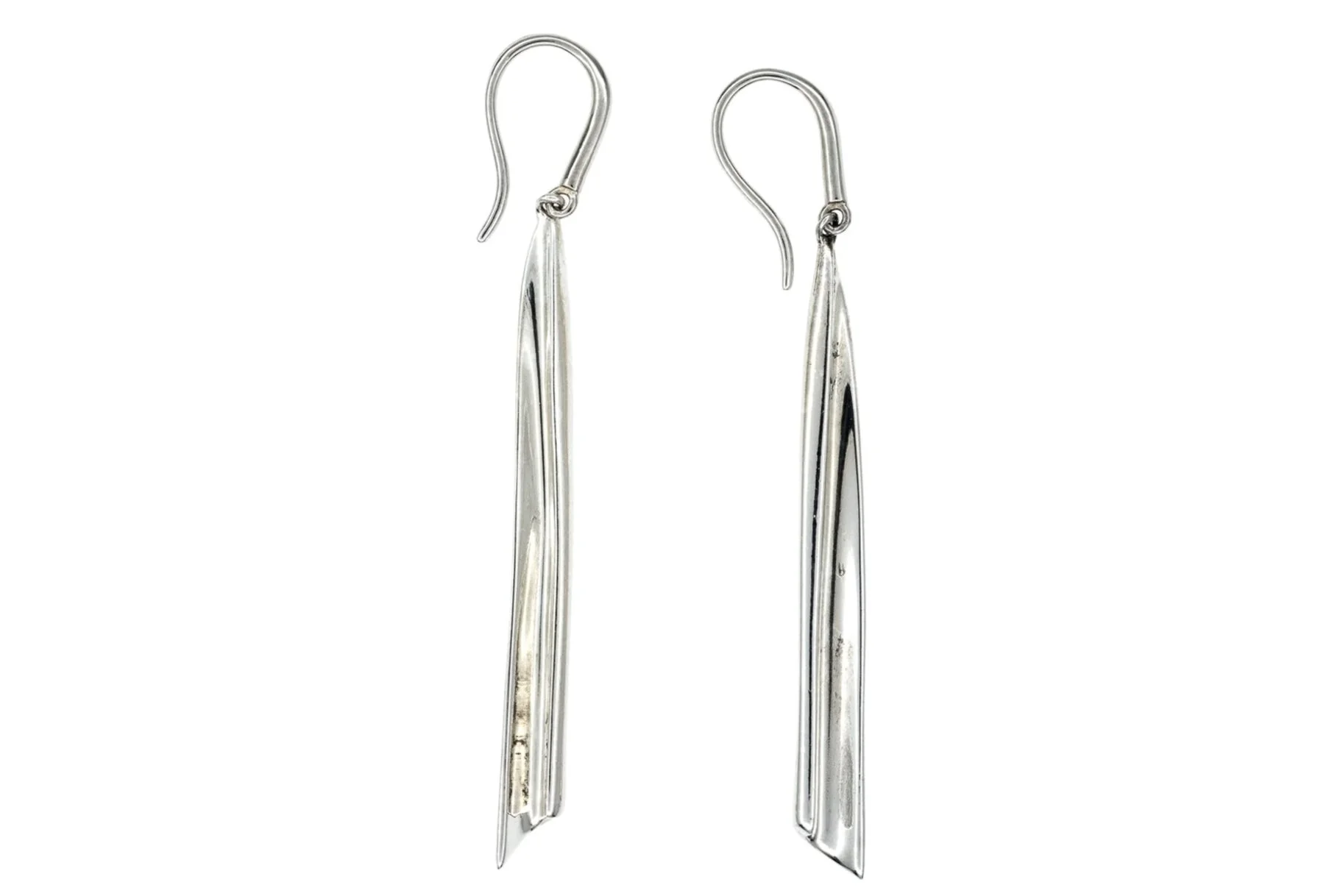 (T)Sterling Silver Drop Dangle Shepherd Hook Tiffany & Co. Designer Earrings