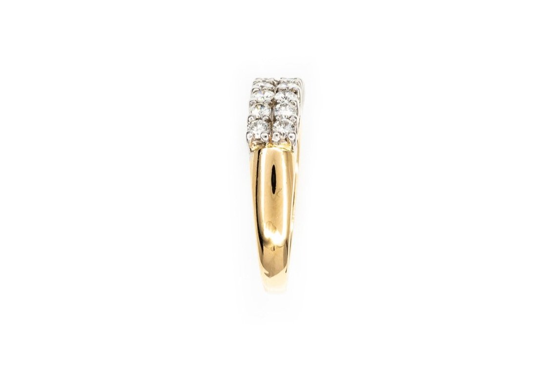 (S)Yellow White Gold Round Brilliant Cut Diamond Birks Ring