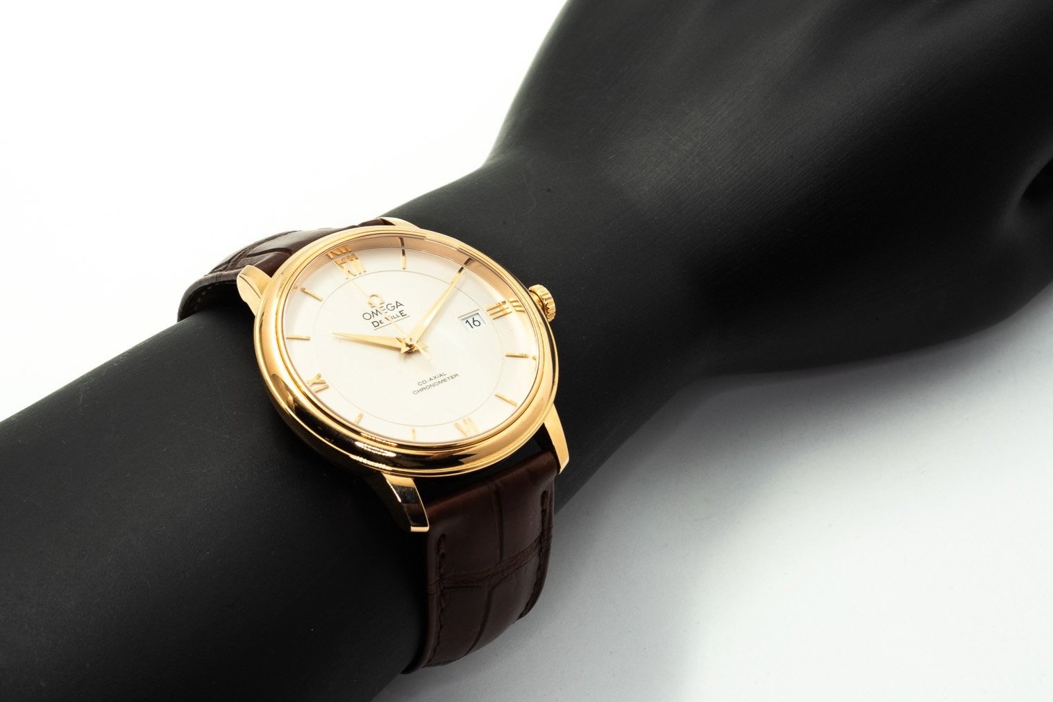 (W)39.5mm Rose Gold Swiss Made Omega De Ville Prestige Co-Axial Chronometer Automatic Wristwatch