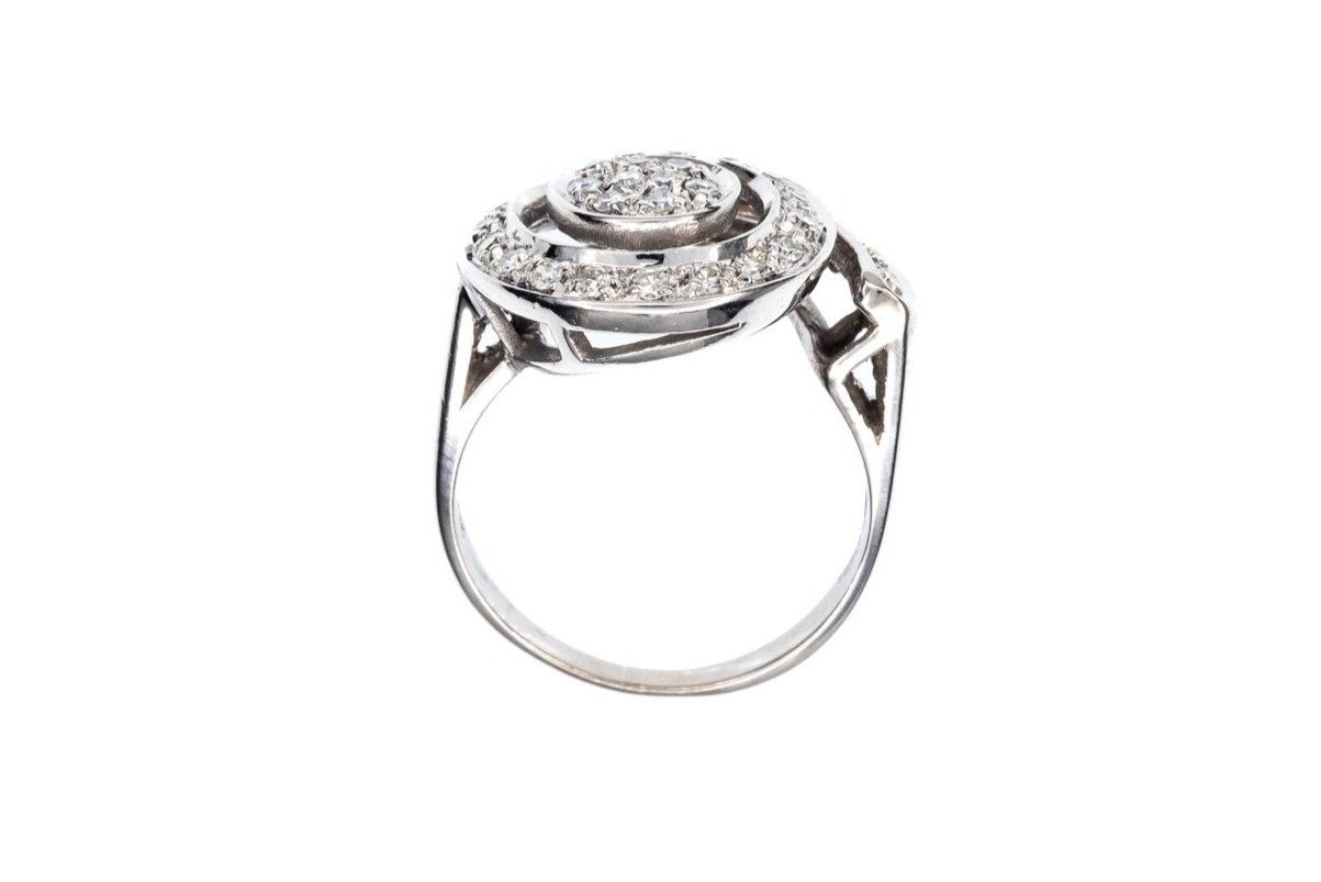 (F)White Gold Single Cut Multi Diamond Ring