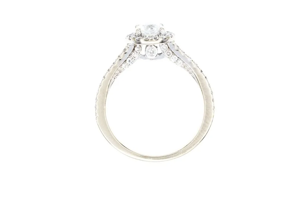 (F)White Gold Blossom Cut Canadian Diamond Engagement Ring