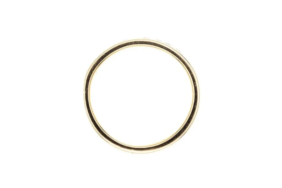 (F)Yellow Gold Round Brilliant Cut Diamond Ladies Band