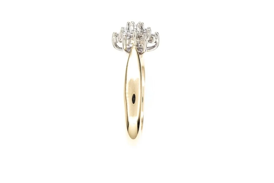 (S)Yellow Gold Round Brilliant Cut Multi Diamond Ring