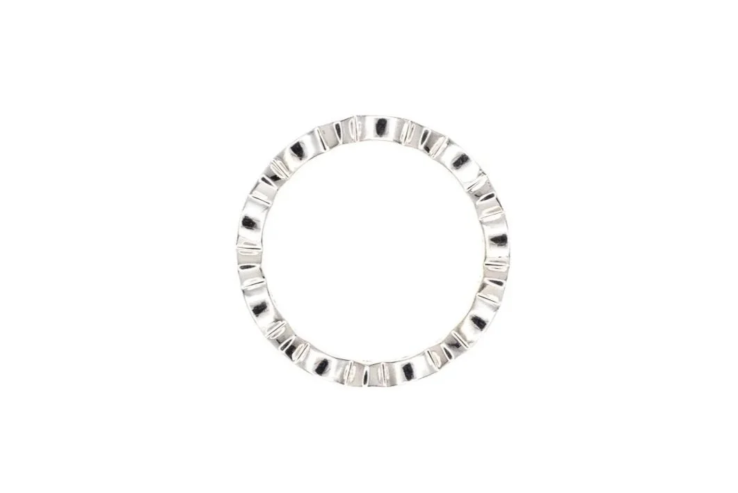 (F)White Gold Round Brilliant Cut Diamond Band