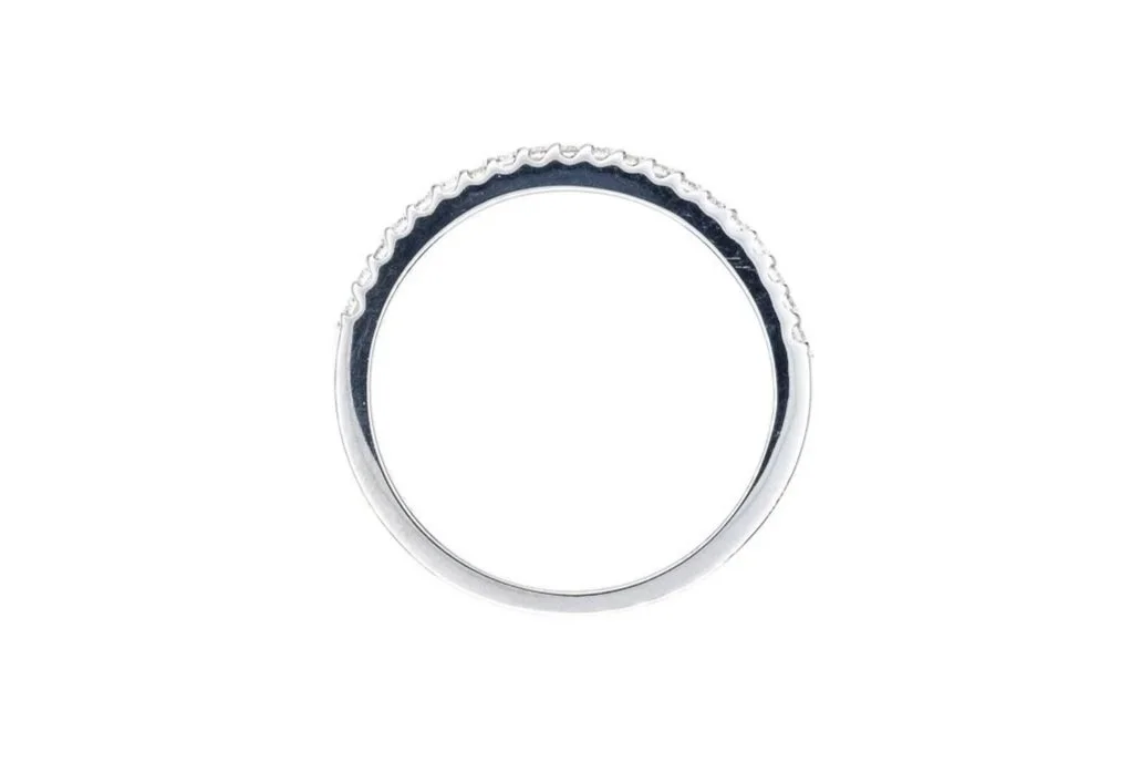 (F)White Gold Round Brilliant Cut Diamond Band