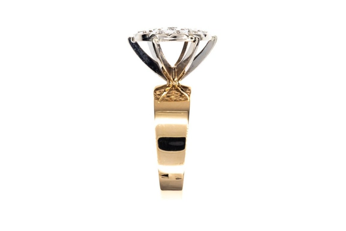 (S)Yellow Gold Single Cut Multi Diamond Ring