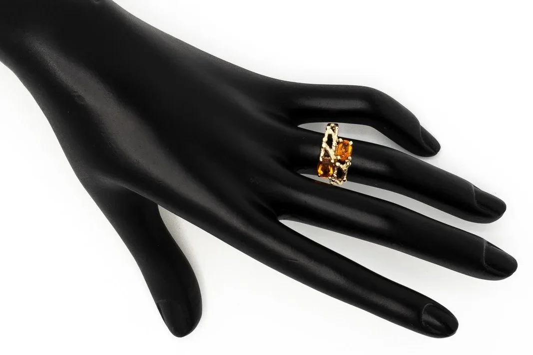 (H)Yellow Gold Citrine Gemstone Ring