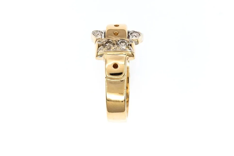 (S)Yellow Gold Round Brilliant Cut Multi Diamond Ring