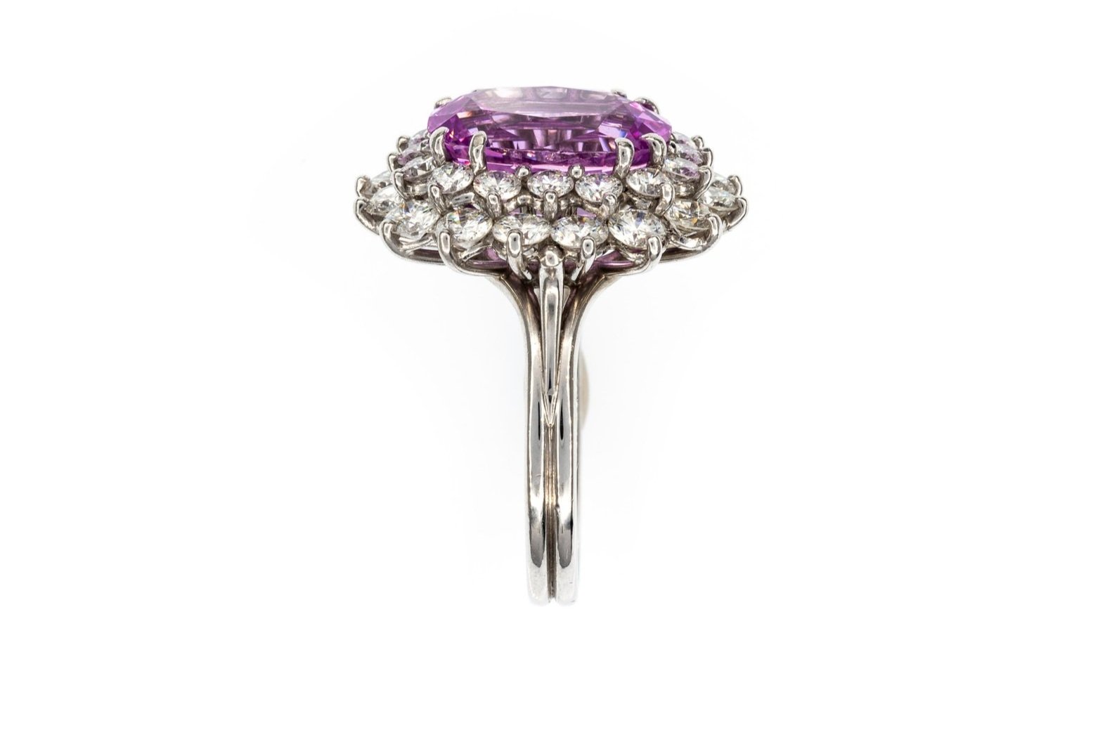 (S)Platinum Diamond Untreated Pink Sapphire Tiffany & Co. Designer Ring