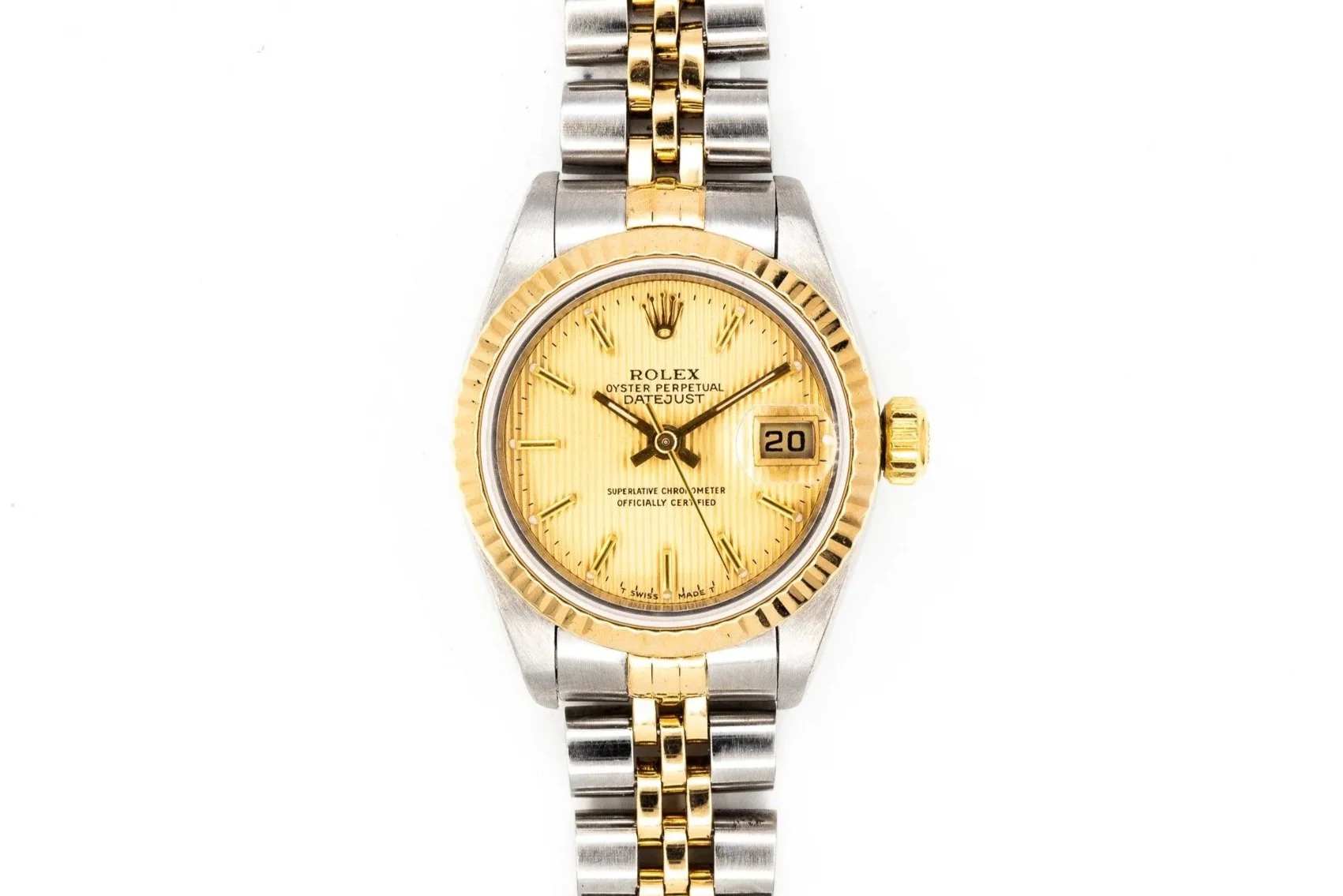 (T)26mm Stainless Steel Yellow Gold Rolex Oyster Perpetual Datejust Wristwatch