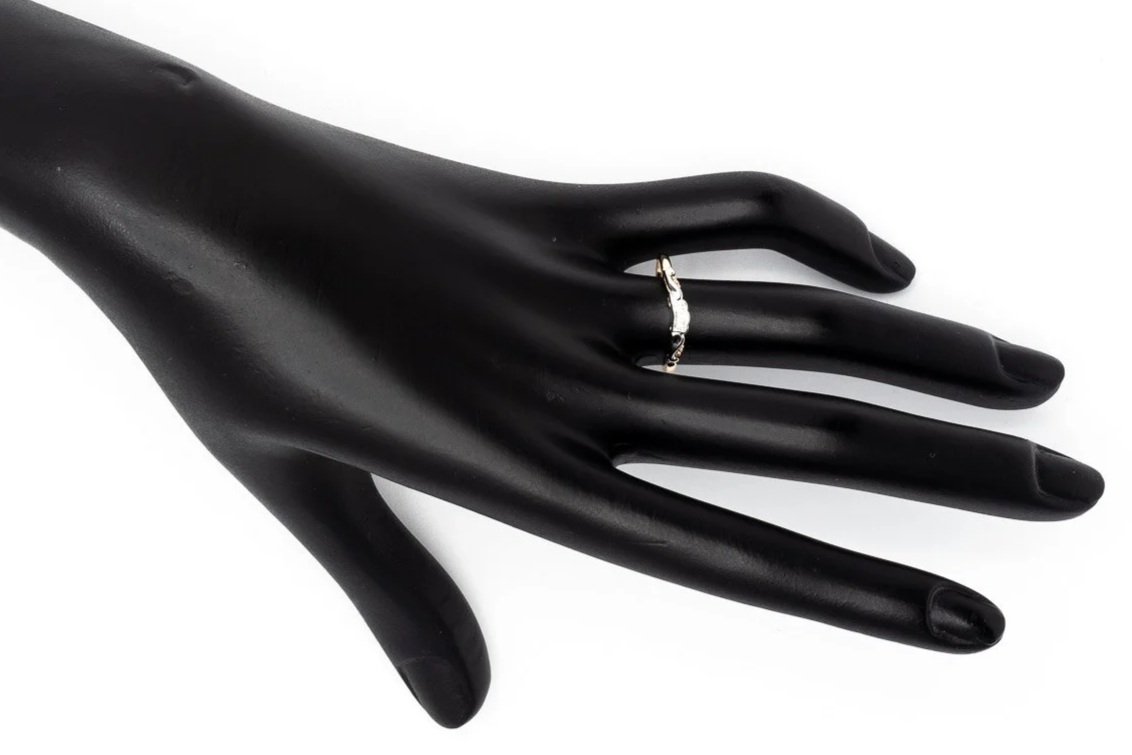 (H)White Yellow Gold Diamond Band