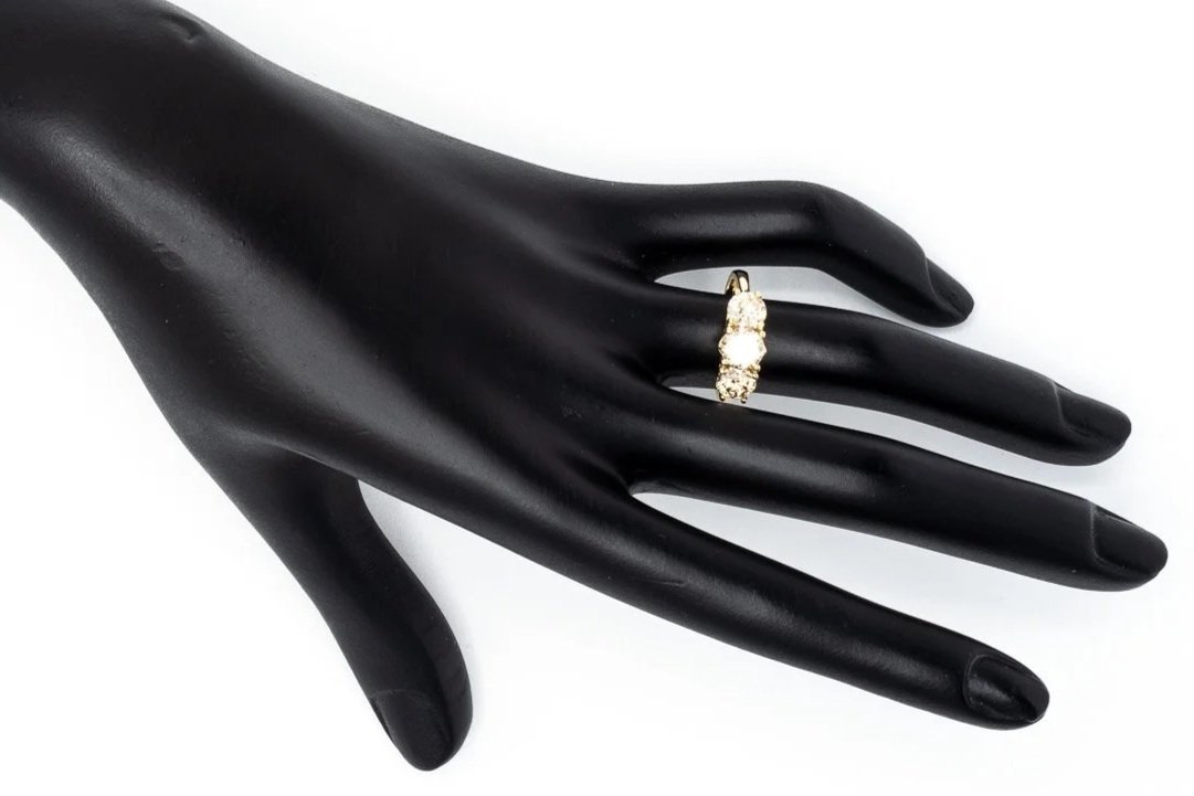 (H)Yellow Gold Round Brilliant Cut Multi Diamond Ring