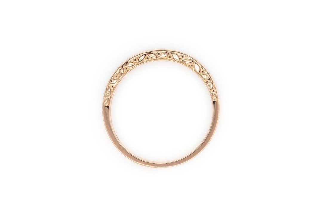 (F)Rose Gold Round Brilliant Cut Diamond Band