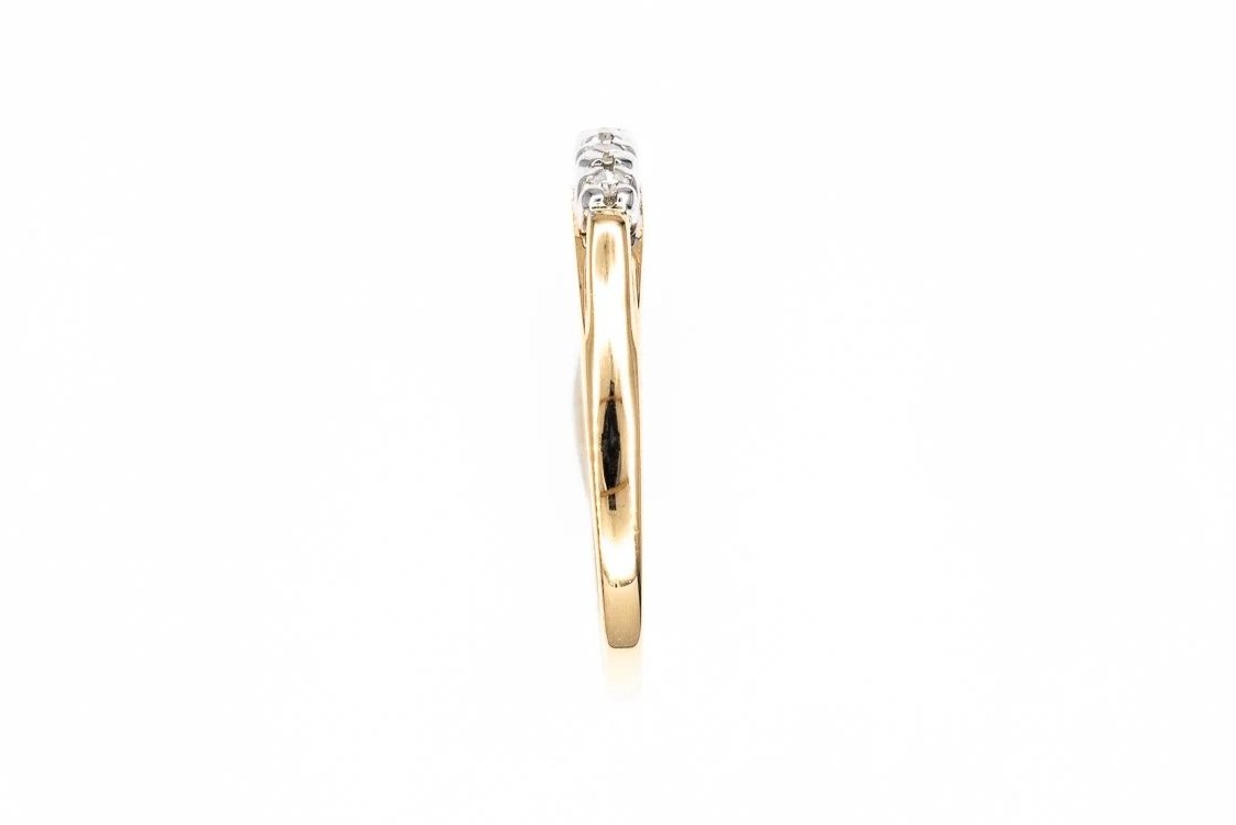 (S)Yellow White Gold Diamond Ladies Band