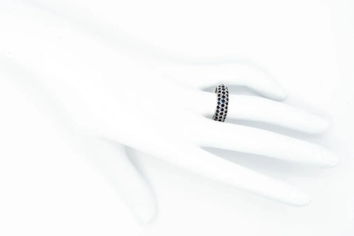 (H)White Gold Sapphire Gemstone Ring