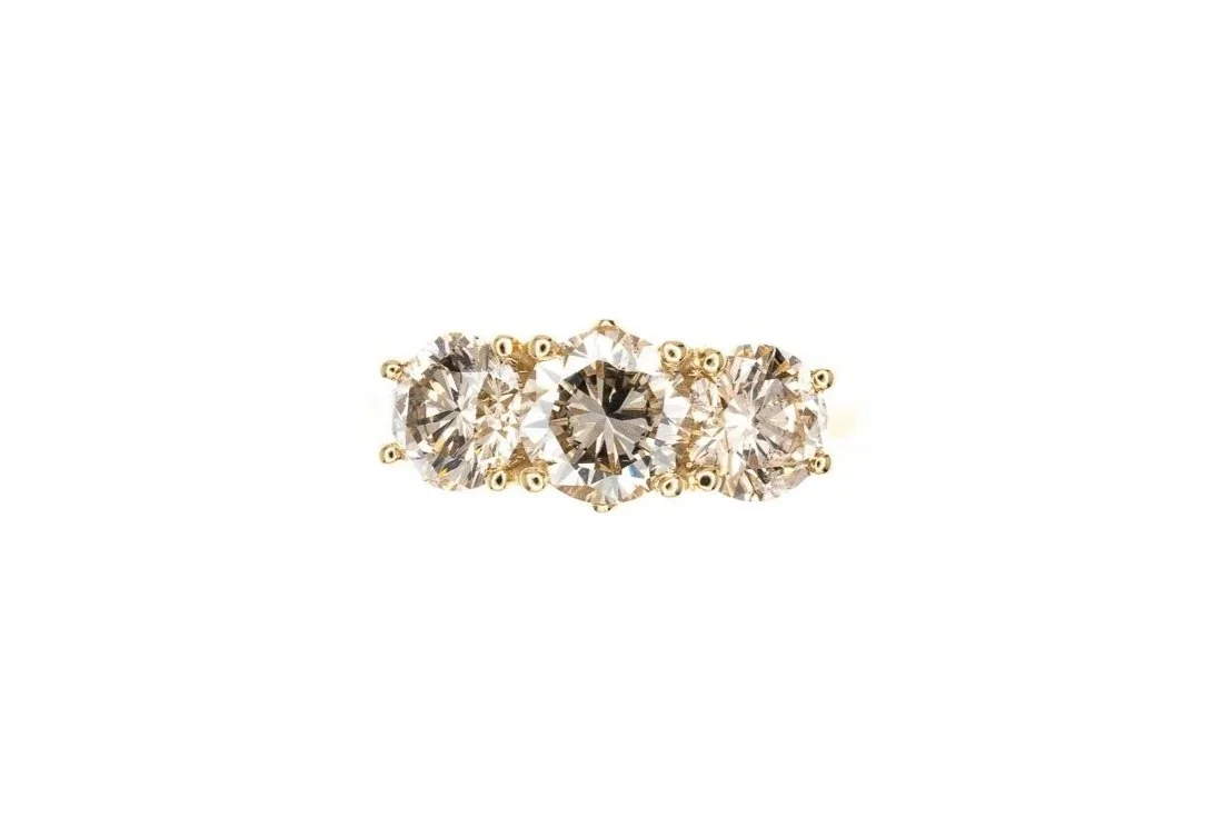 (T)Yellow Gold Round Brilliant Cut Multi Diamond Ring