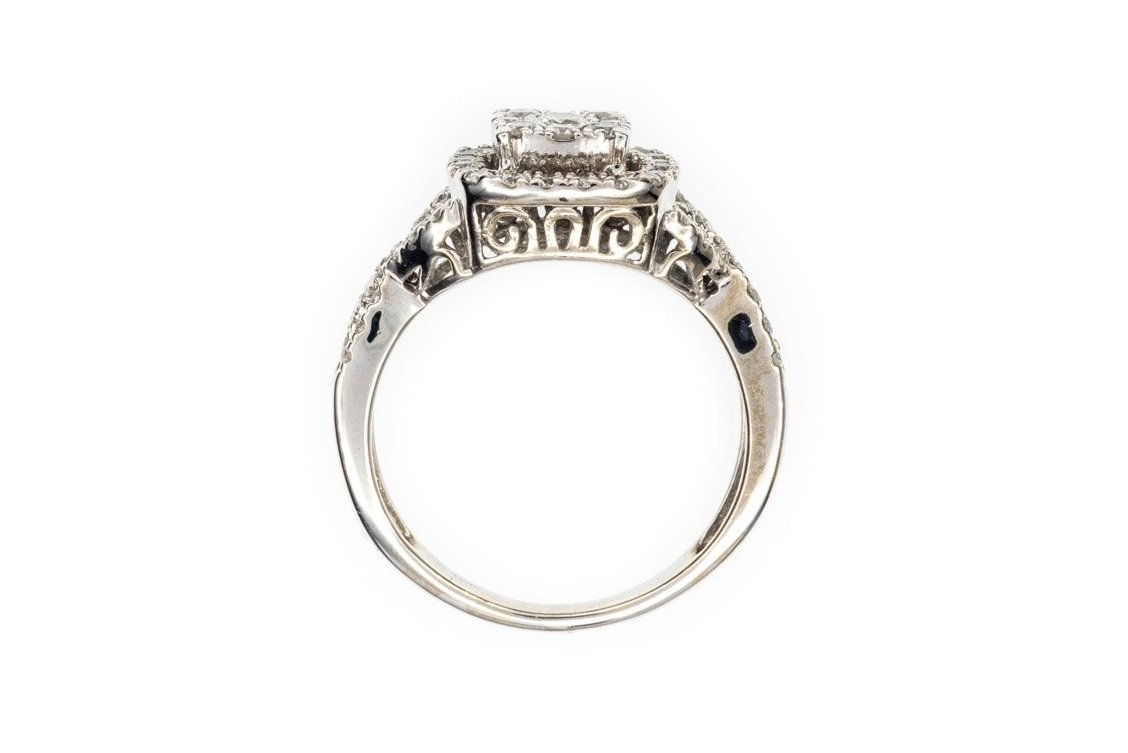 (F)White Gold Round Brilliant Cut Multi Diamond Ring