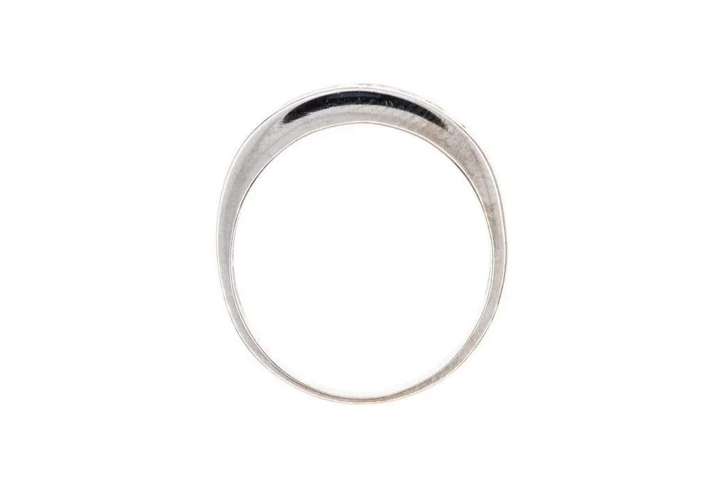 (F)White Gold Round Brilliant Cut Diamond Band