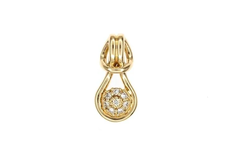(T)Yellow Gold Diamond Drop Slider Pendant