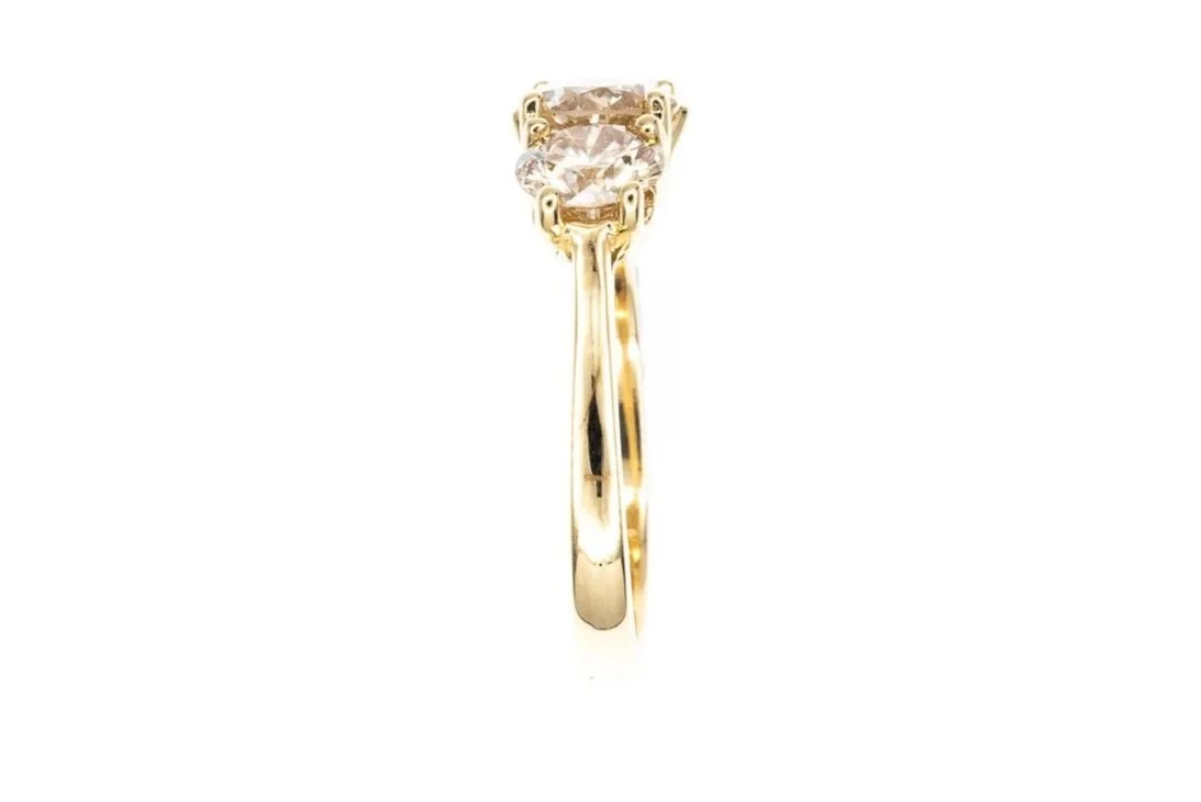 (S)Yellow Gold Round Brilliant Cut Multi Diamond Ring