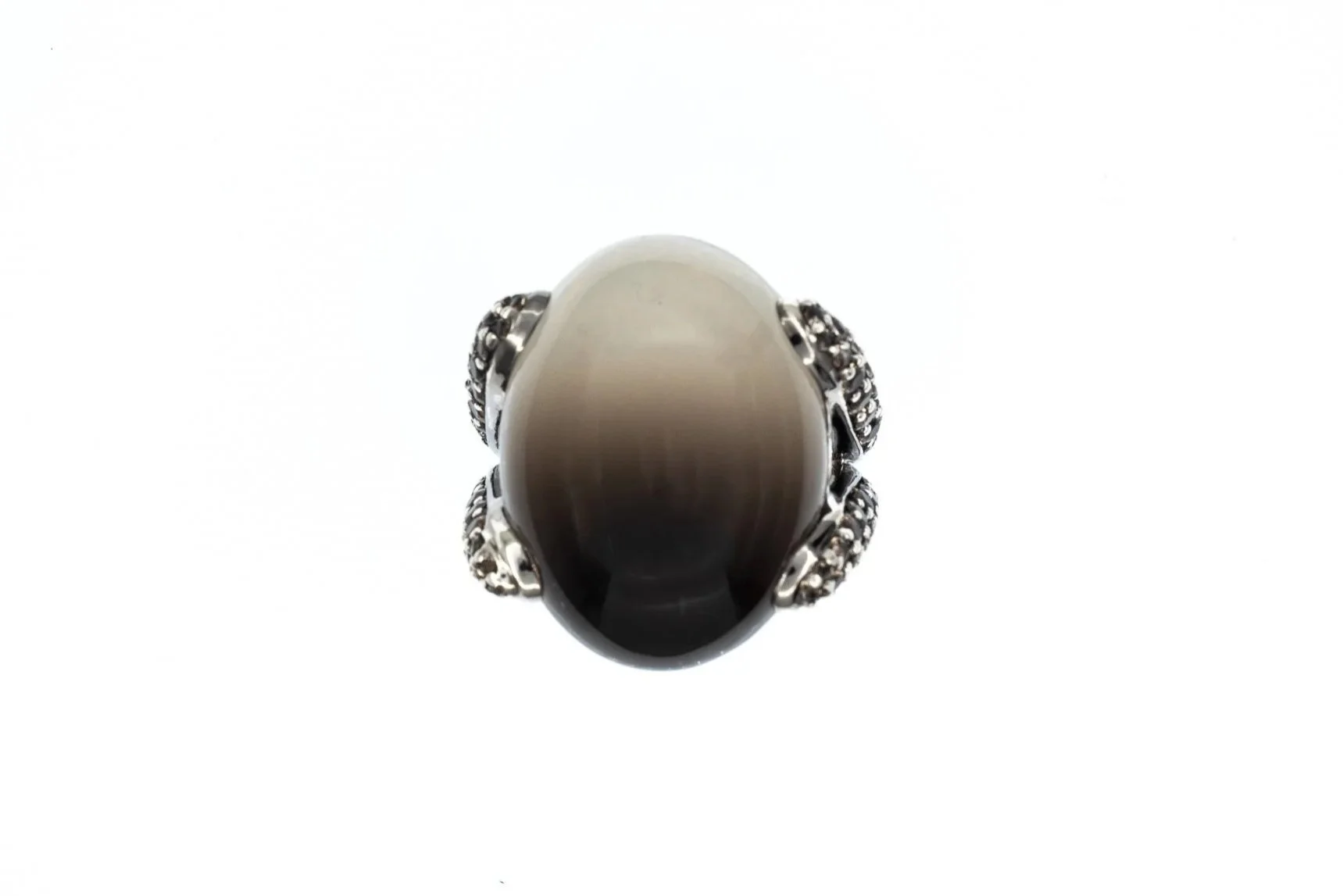 (T)Sterling Silver Smoky Quartz John Hardy Designer Celestial Orb Ring