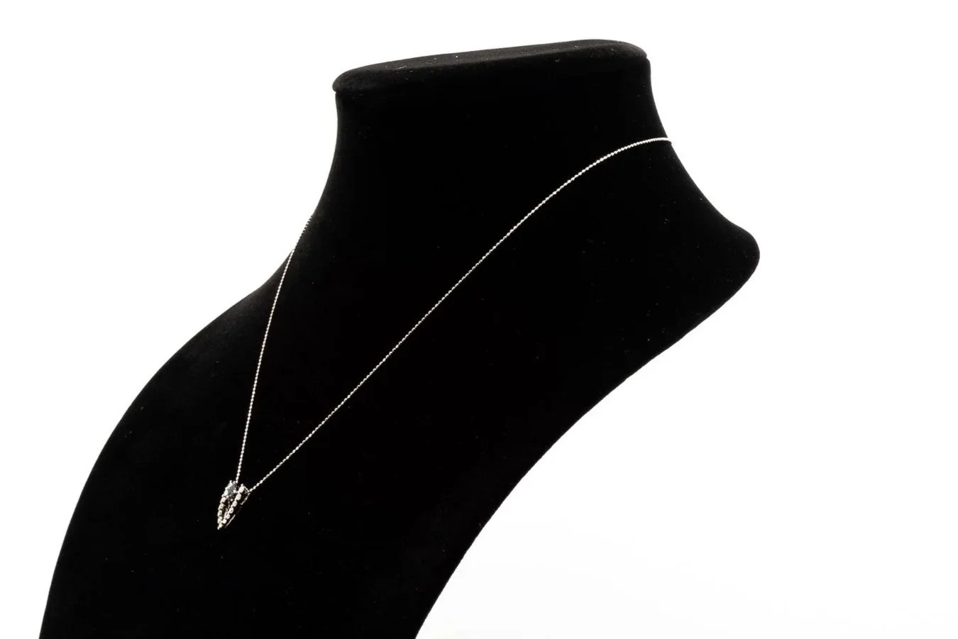 (S)White Gold Diamond Sapphire Slider Pendant