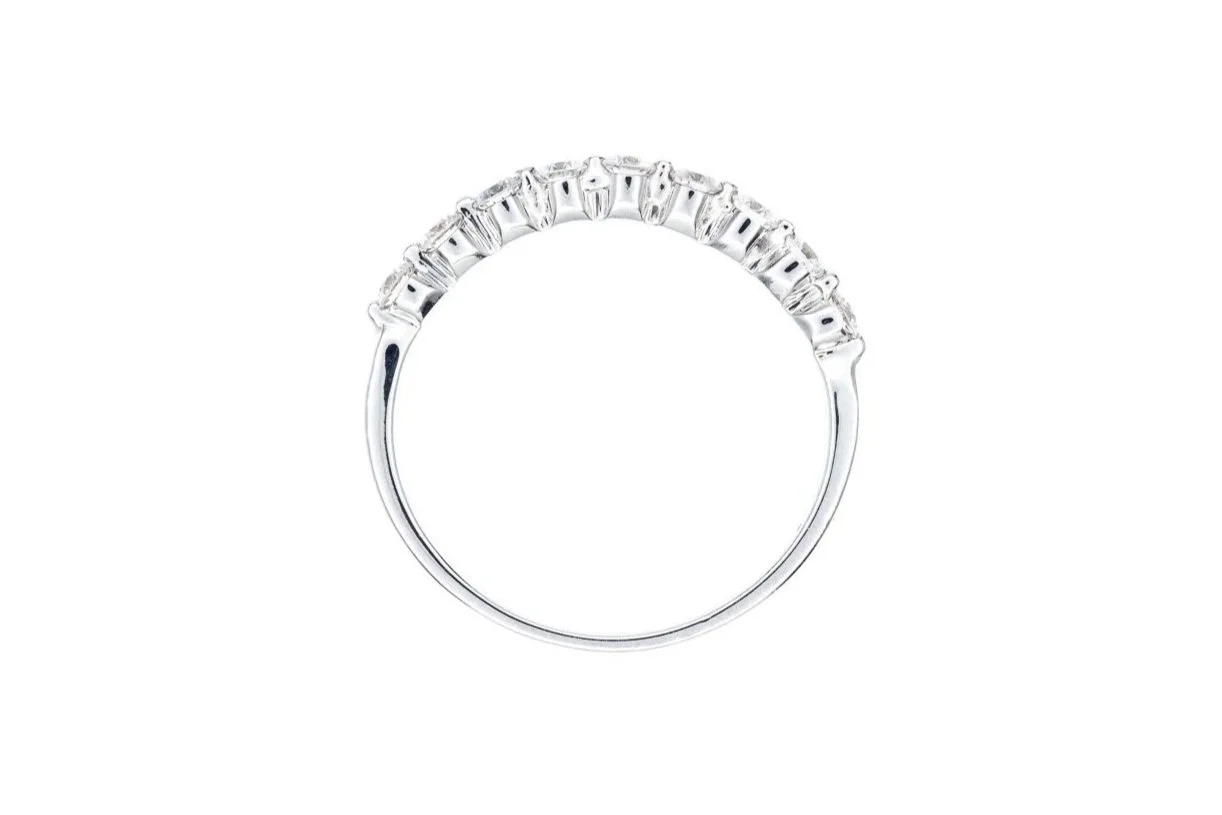 (F)White Gold Round Brilliant Cut Diamond Band