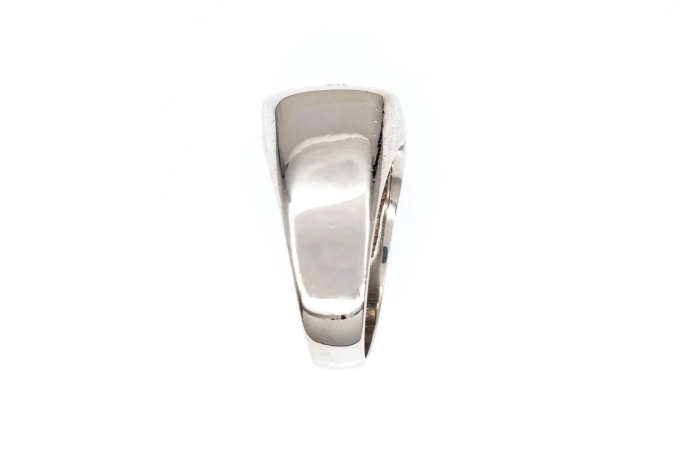 (S)White Gold Round Brilliant Cut Men's Band