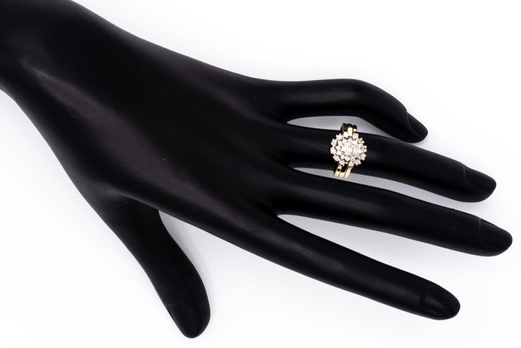 (H)Yellow Gold Single Cut Multi Diamond Ring
