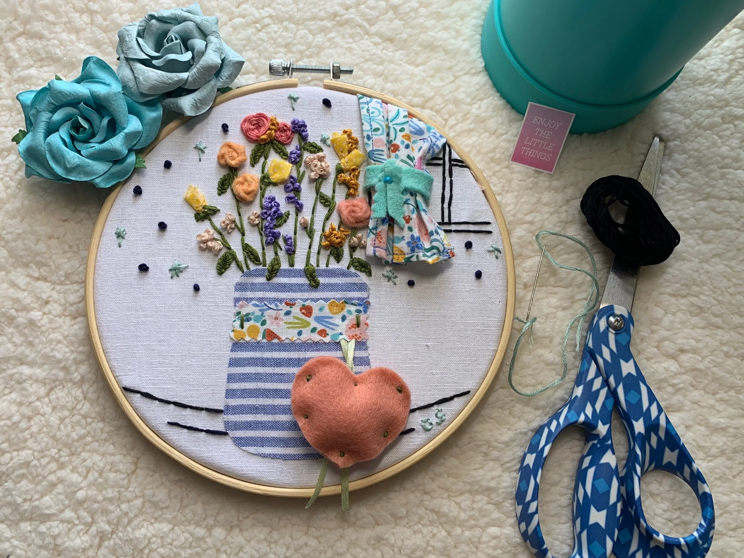Hoop art, flower art