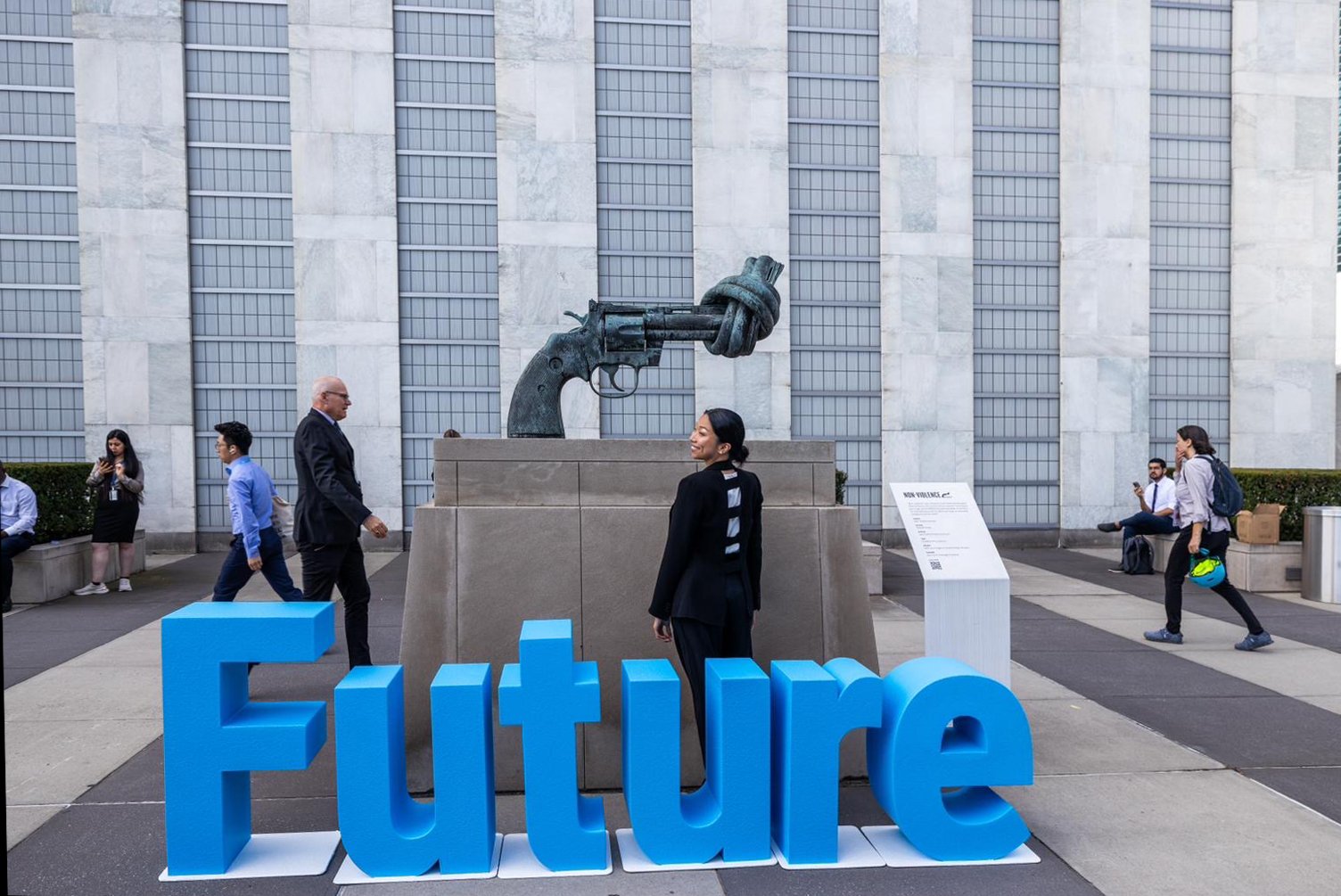 Krisha Sia UN New York Knotted Gun