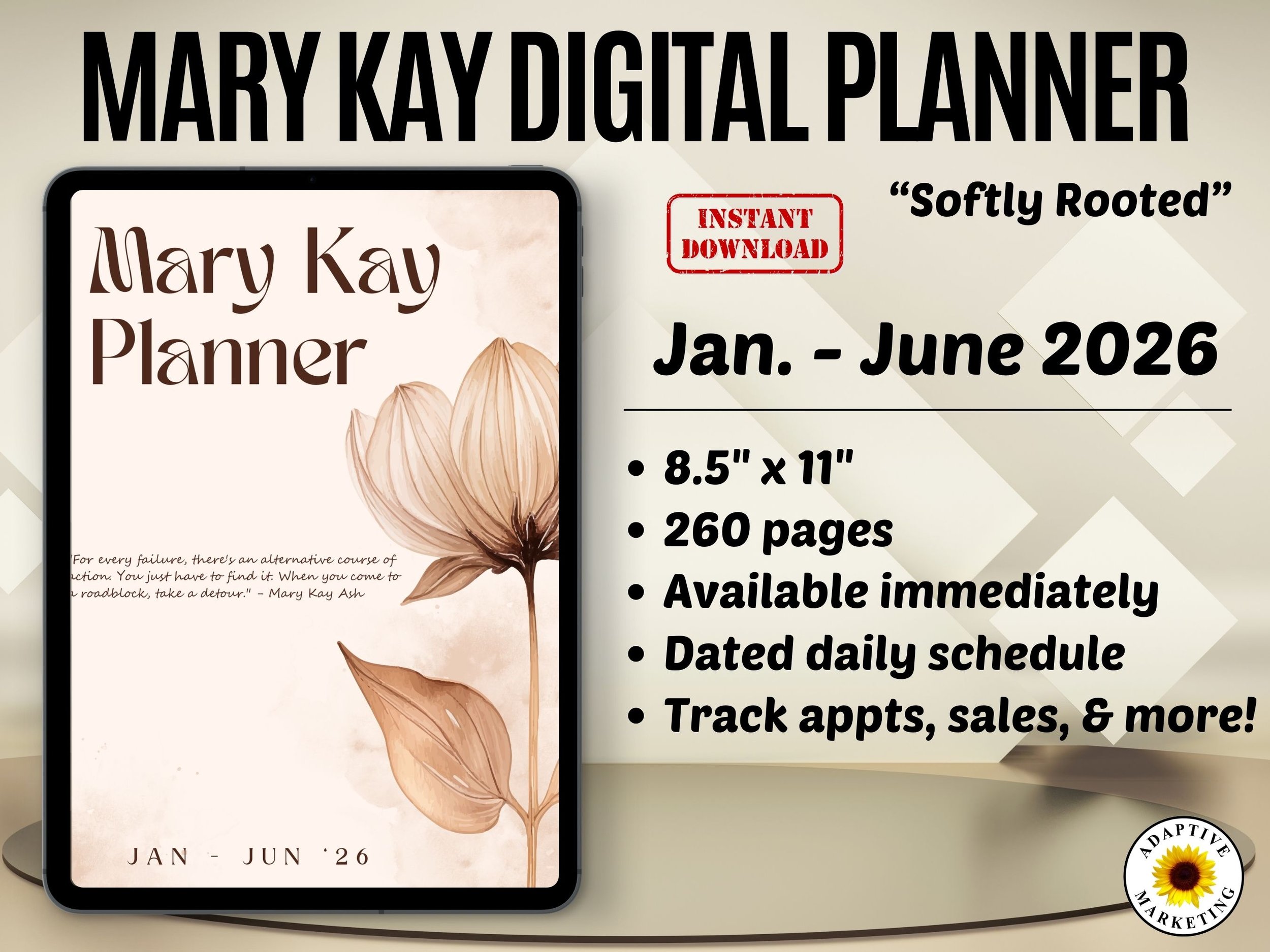 Mary Kay Digital Business Planner | 6-Month Edition (January–June 2026)