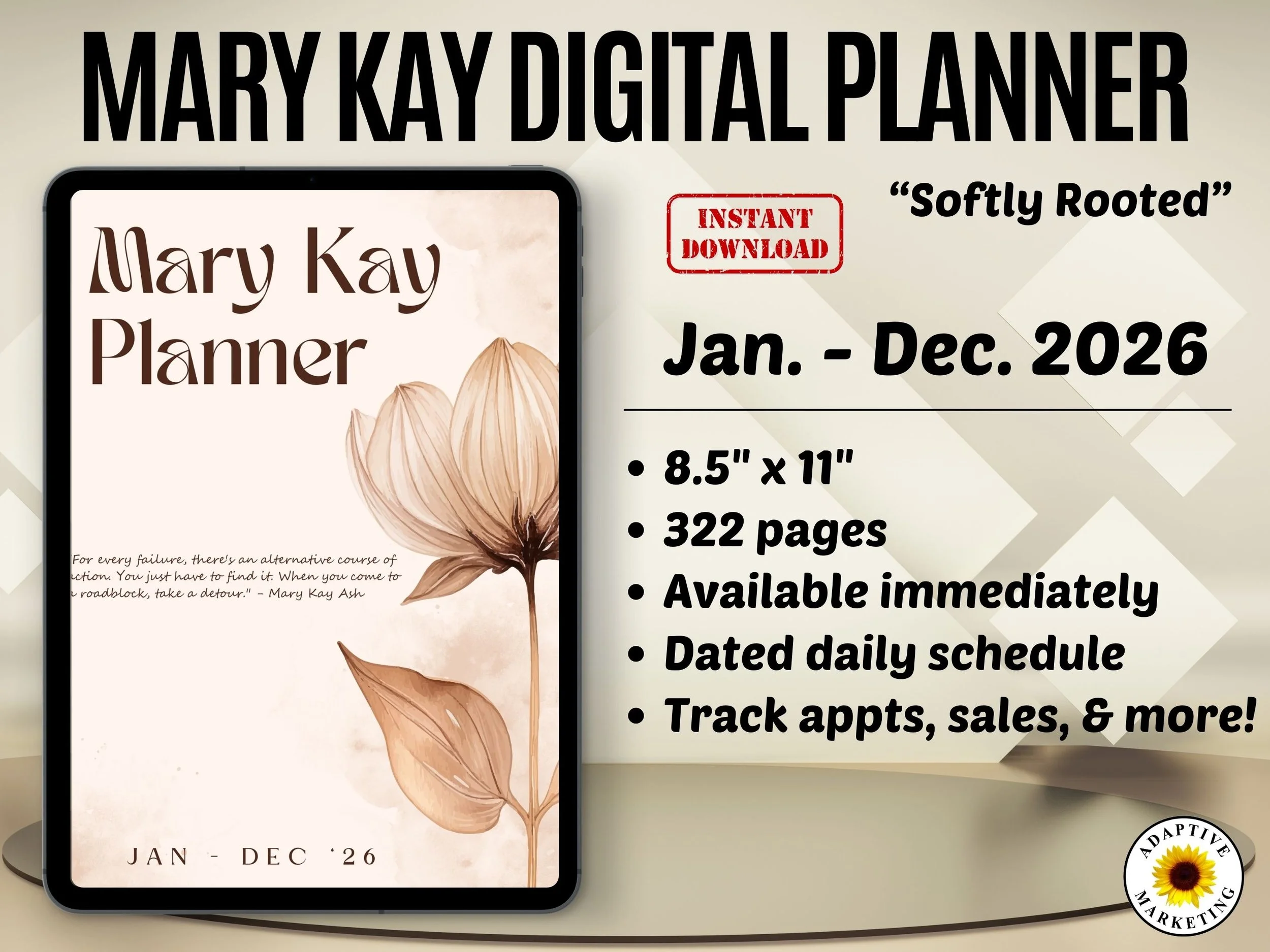 Mary Kay Digital Business Planner | 12-Month Edition (January–December 2026)