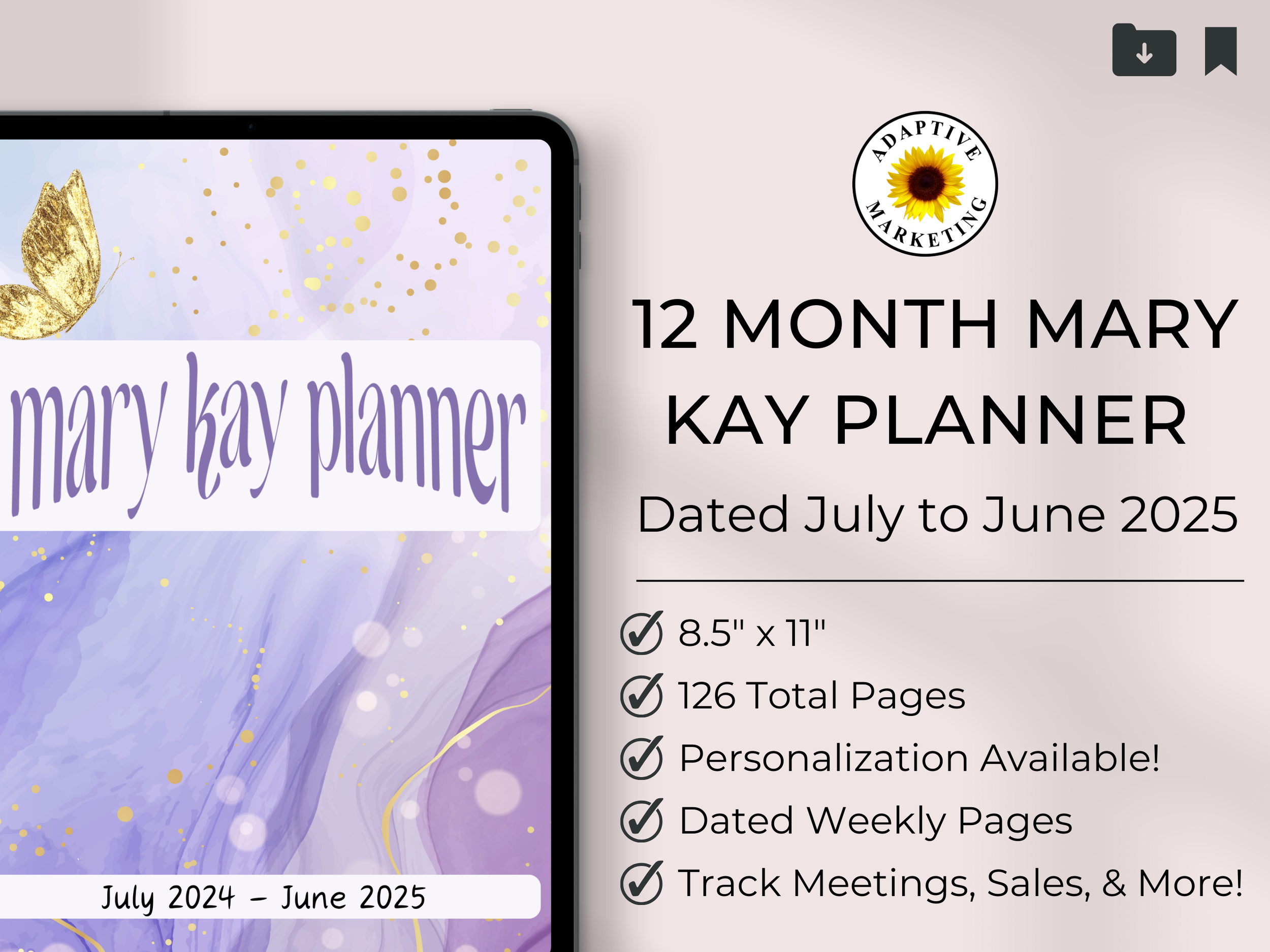 12 Month Mary Kay Planner