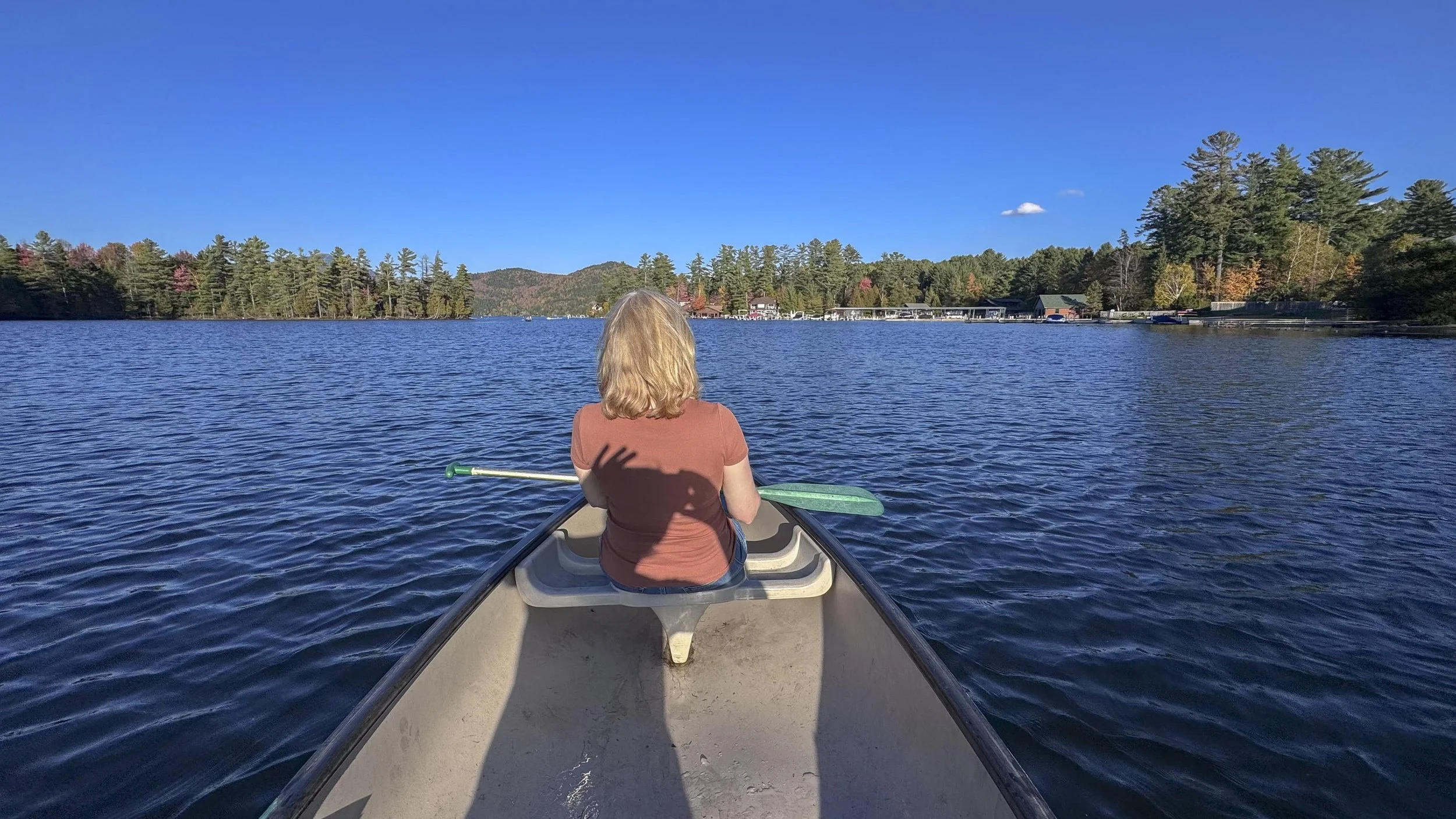 Canoeing on Lake Placid, New York