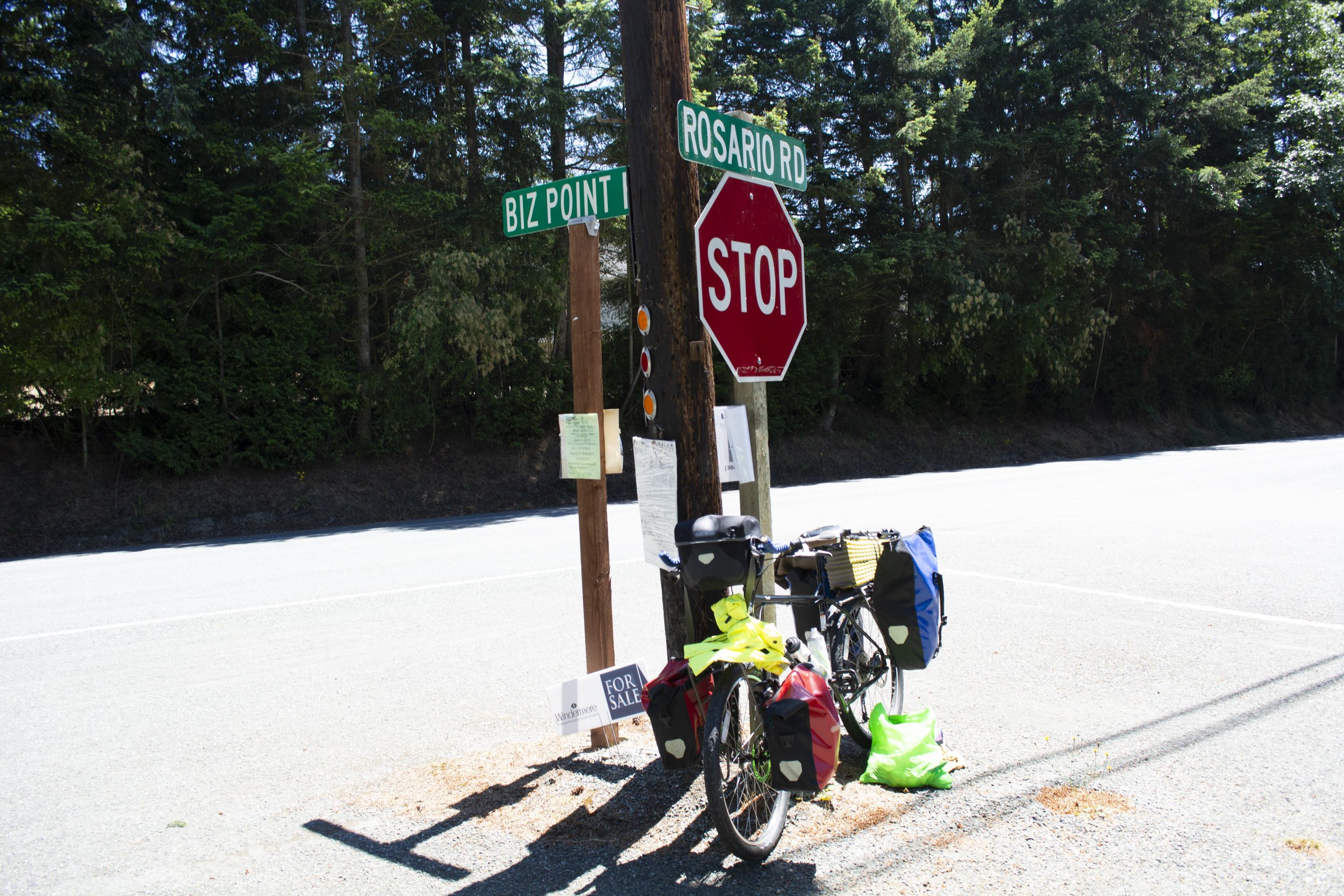 Stop Sign on Biz Point Road Near Anacortes