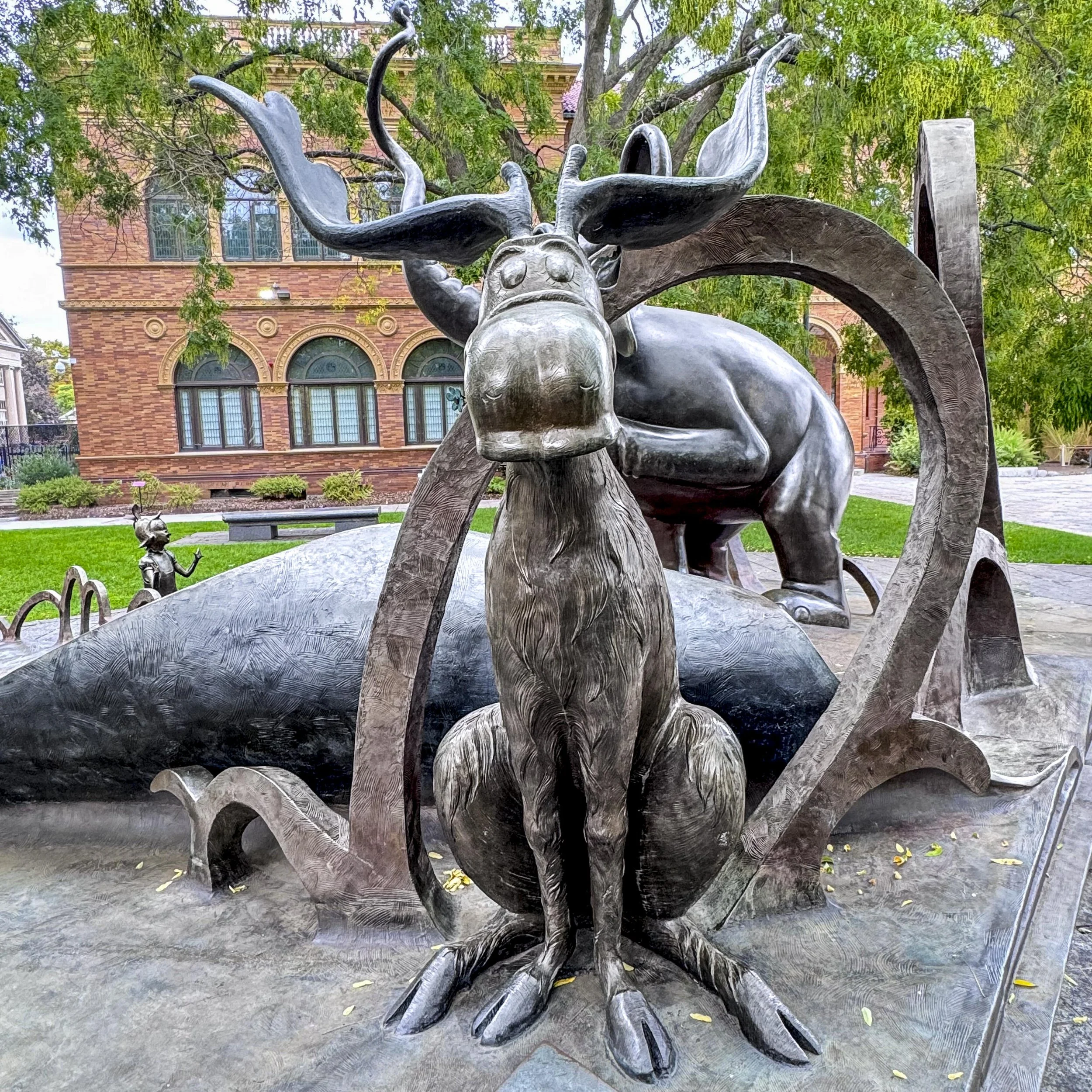 Bronze sculpture of Thidwick the Big-Hearted Moose