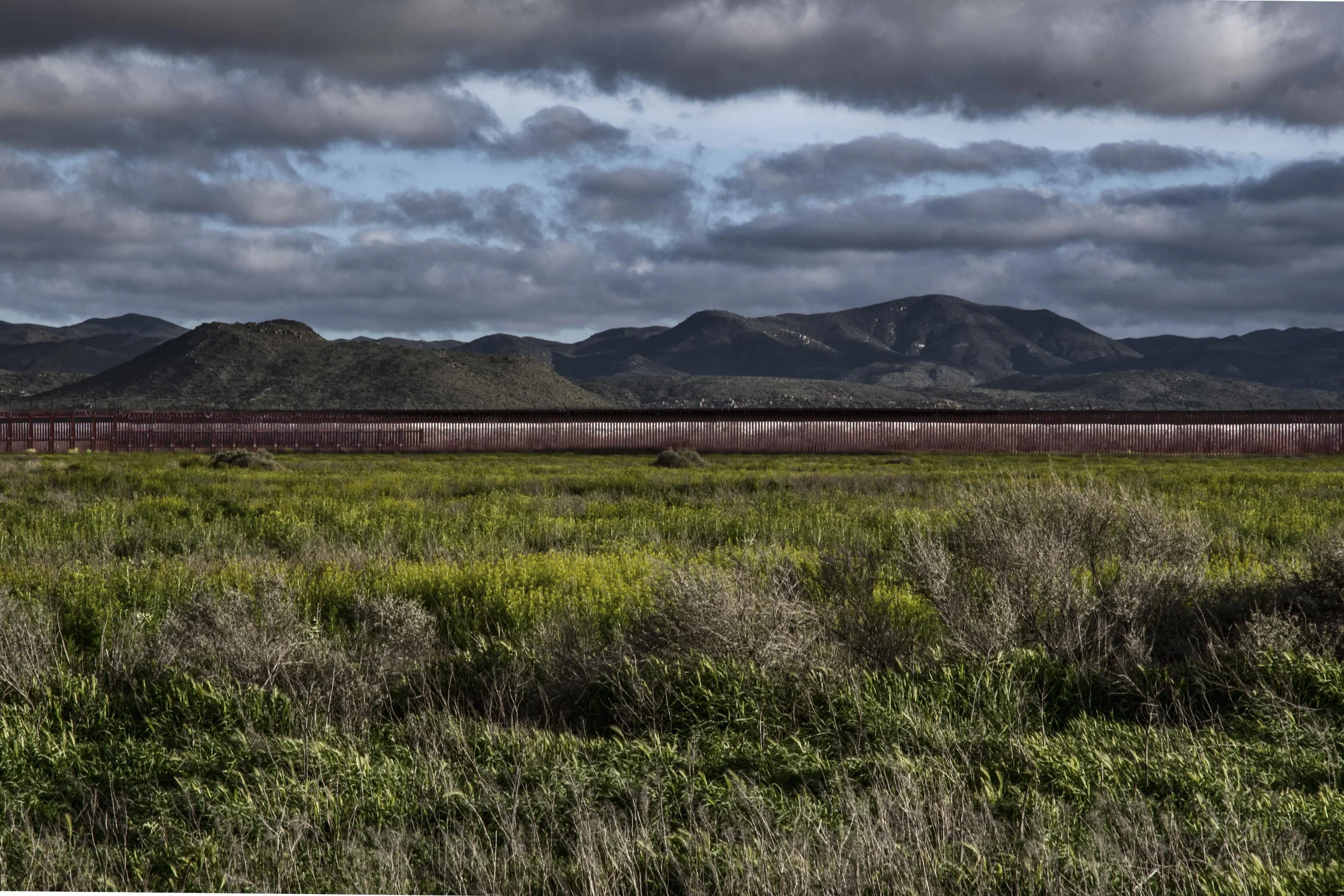 Border Wall & Hills of Mexico