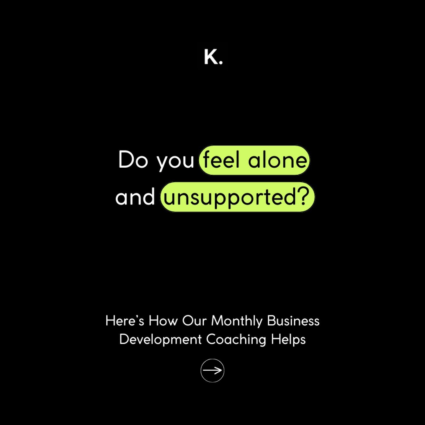 Feeling alone in your business journey? 

It's not uncommon to experience isolation and lack of support as an entrepreneur. But you don't have to navigate this road alone. Our Monthly Business Development Coaching program offers a lifeline&mdash;a re