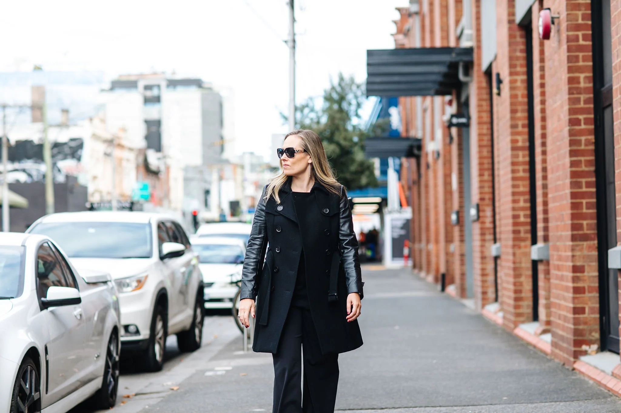 rebecca kartel walking on the streets of melbourne