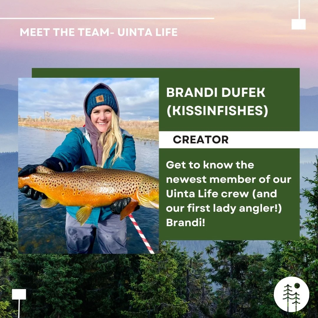 SO excited for @kissinfishes to join us on our mission of conservation and education. 

The cherry on top is she&rsquo;s REALLY good at finding REALLY big fish 😧

#uintalife #smallbusiness #outdoorapparel