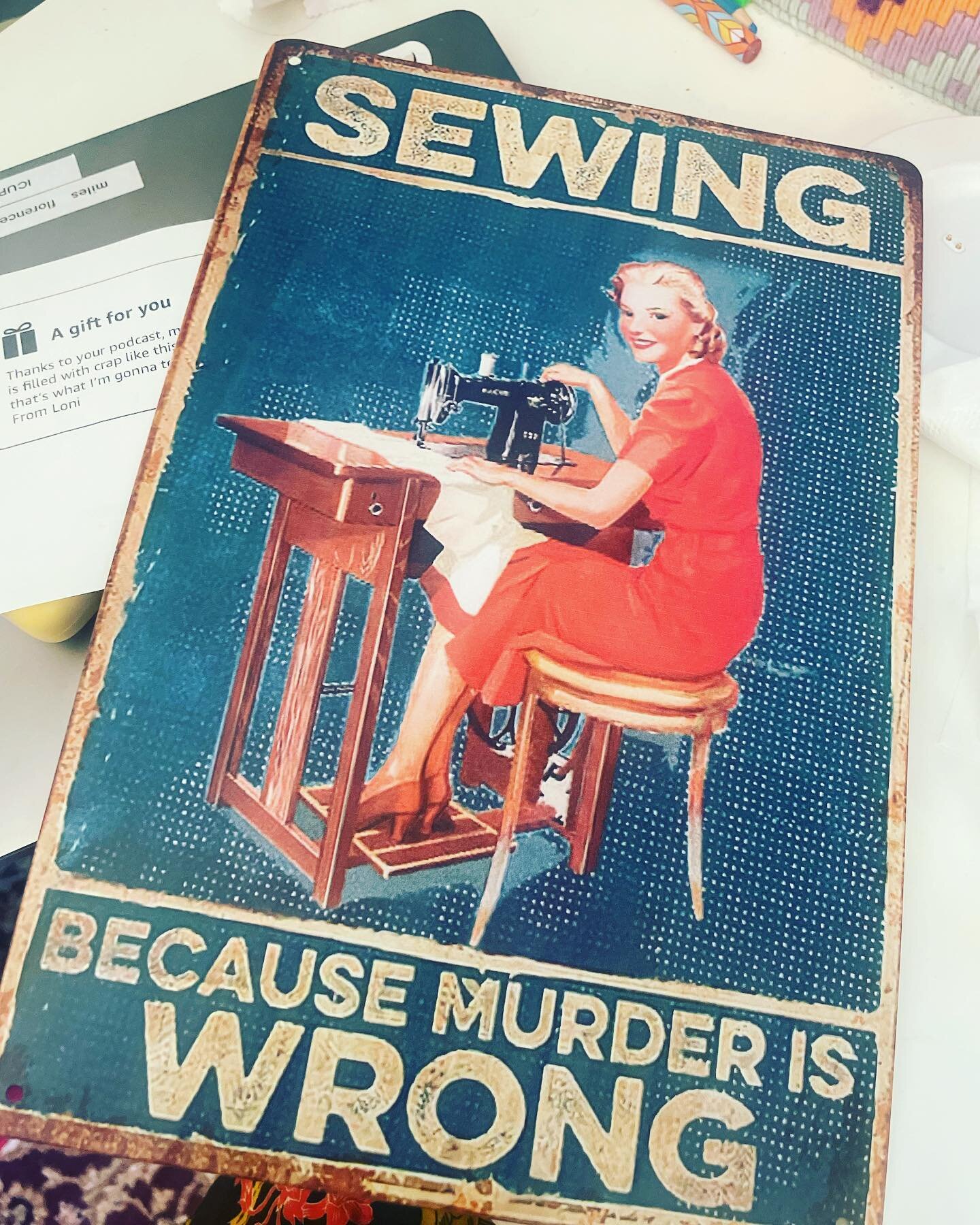 A birthday gift for @taylorpineiro from another satisfied listener! 

#murder #truecrimecommunity #ssdgm #newpodcast #historypodcast #new #sewing #craftsandcrimes