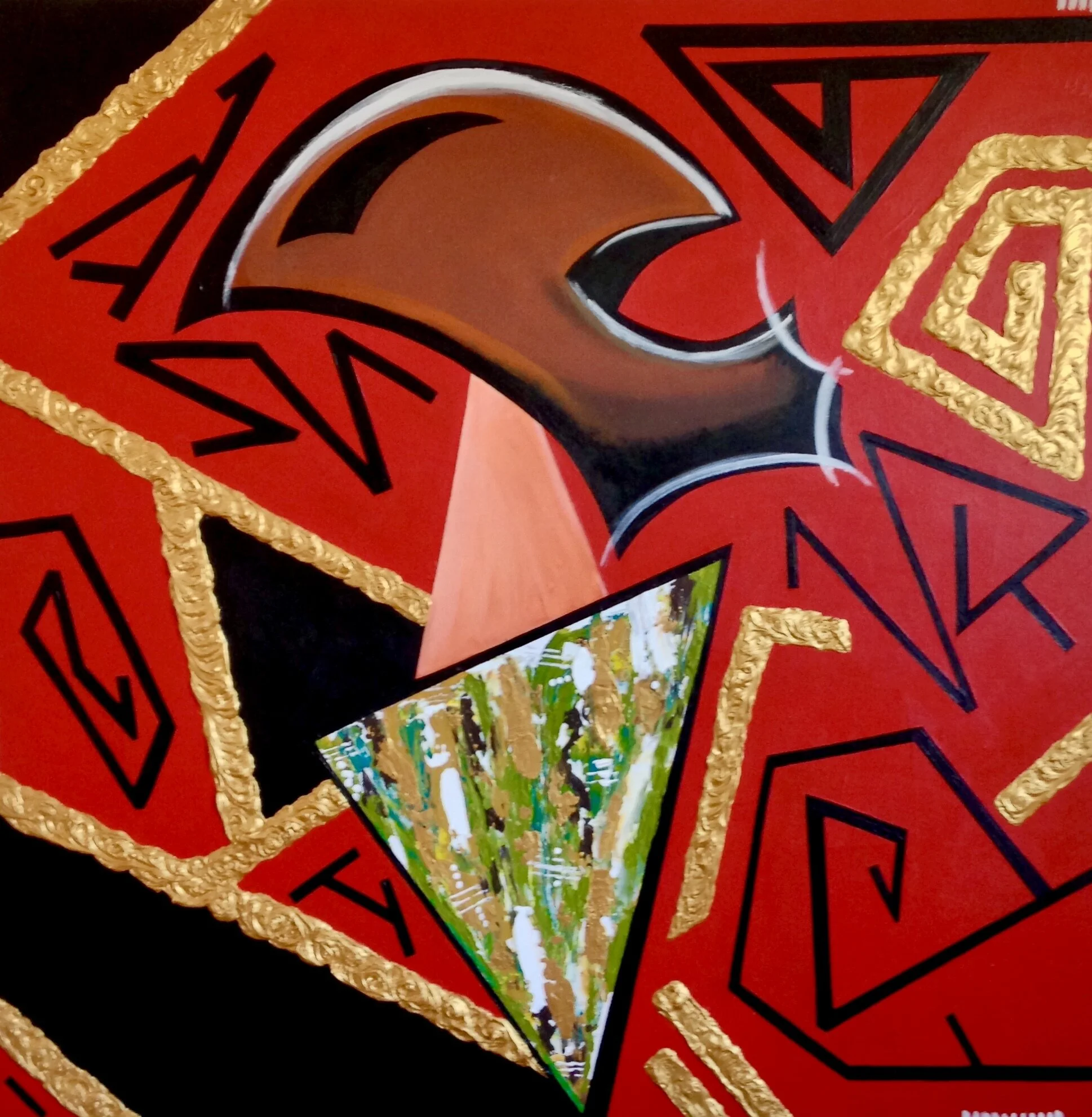 "Projection" (2018). 36" x 36". Acrylic On Canvas. 1/1.