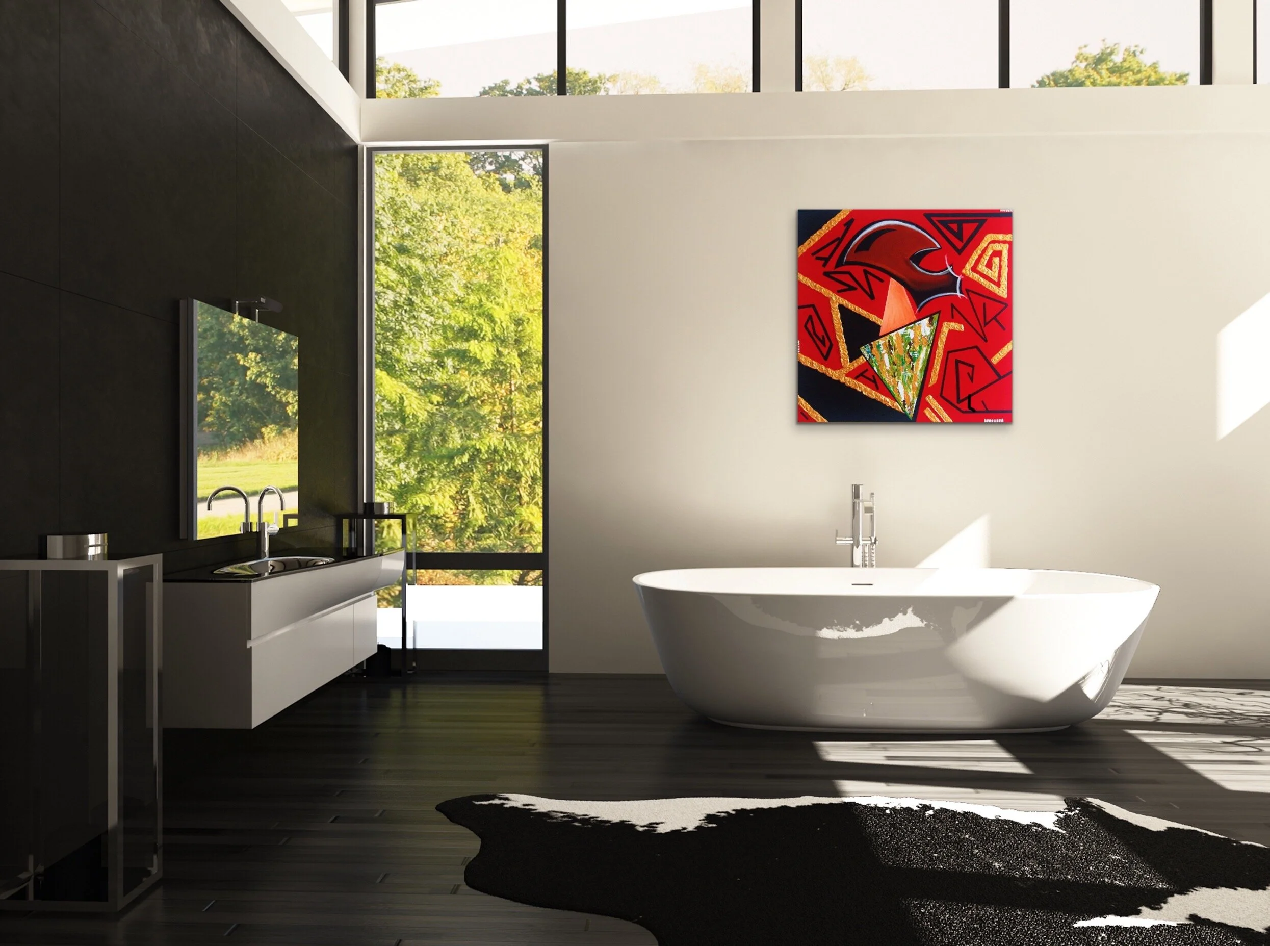 "Projection" (2018). 36" x 36". Acrylic On Canvas. 1/1.