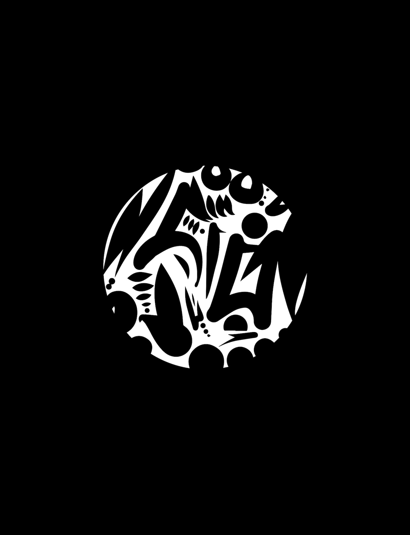 circle black white monochromatic bold graphic abstract artwork by nj artist Anu Oro