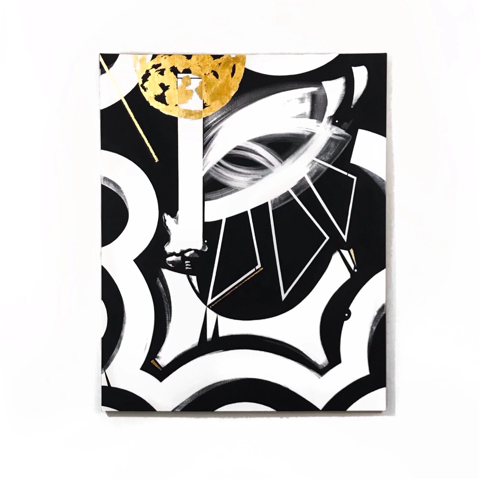 albion black white gold leaf artwork by anu oro 