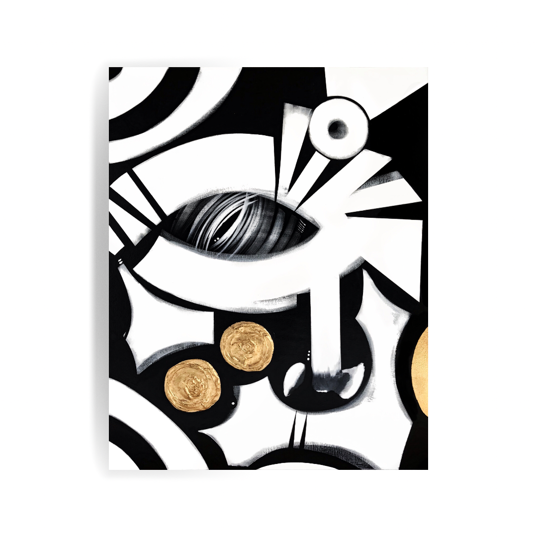 outrenoir black white gold textured painting by nj based contemporary artist anu oro