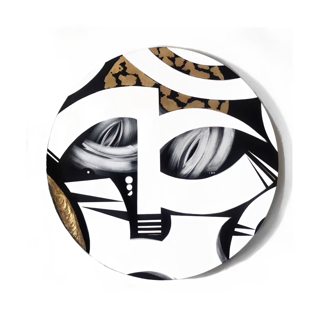 black white gold contemporary artwork by Anu Oro title forward