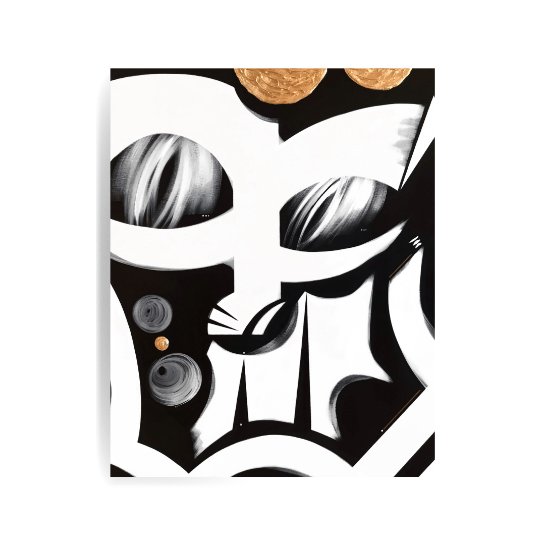 zoca painting black and white contemporary art by anu oro