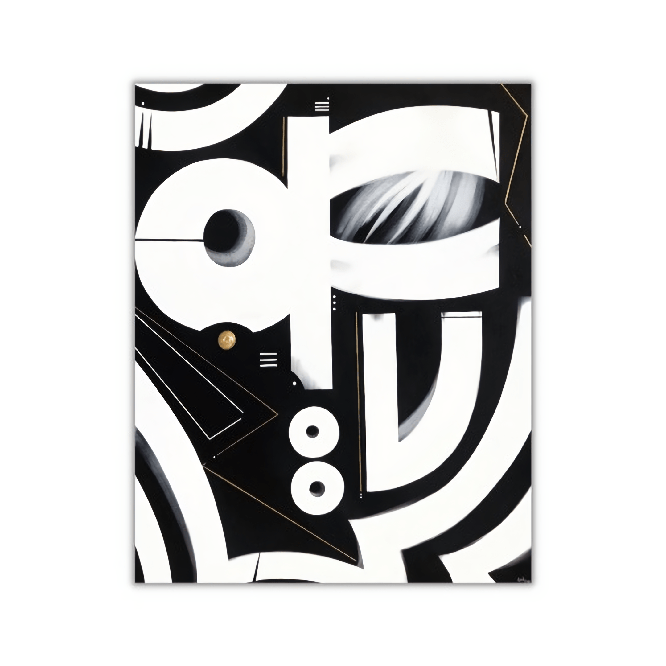 foresight contemporary black and white painting by artist anu oro